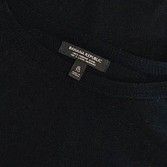 BANANA REPUBLIC - 100% merino wool black knit sweater - Picture 10 of 10